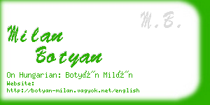 milan botyan business card